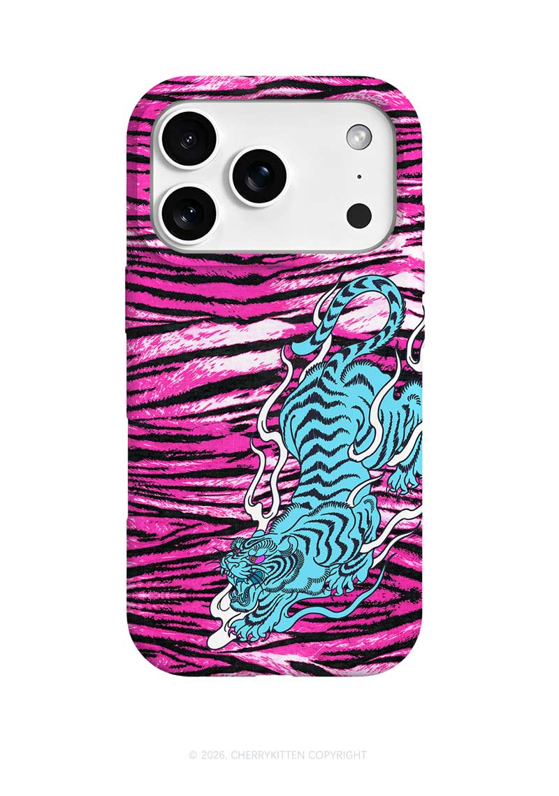 Blue Tiger Pink Zebra Stripe Y2K Phone Case Cherrykitten