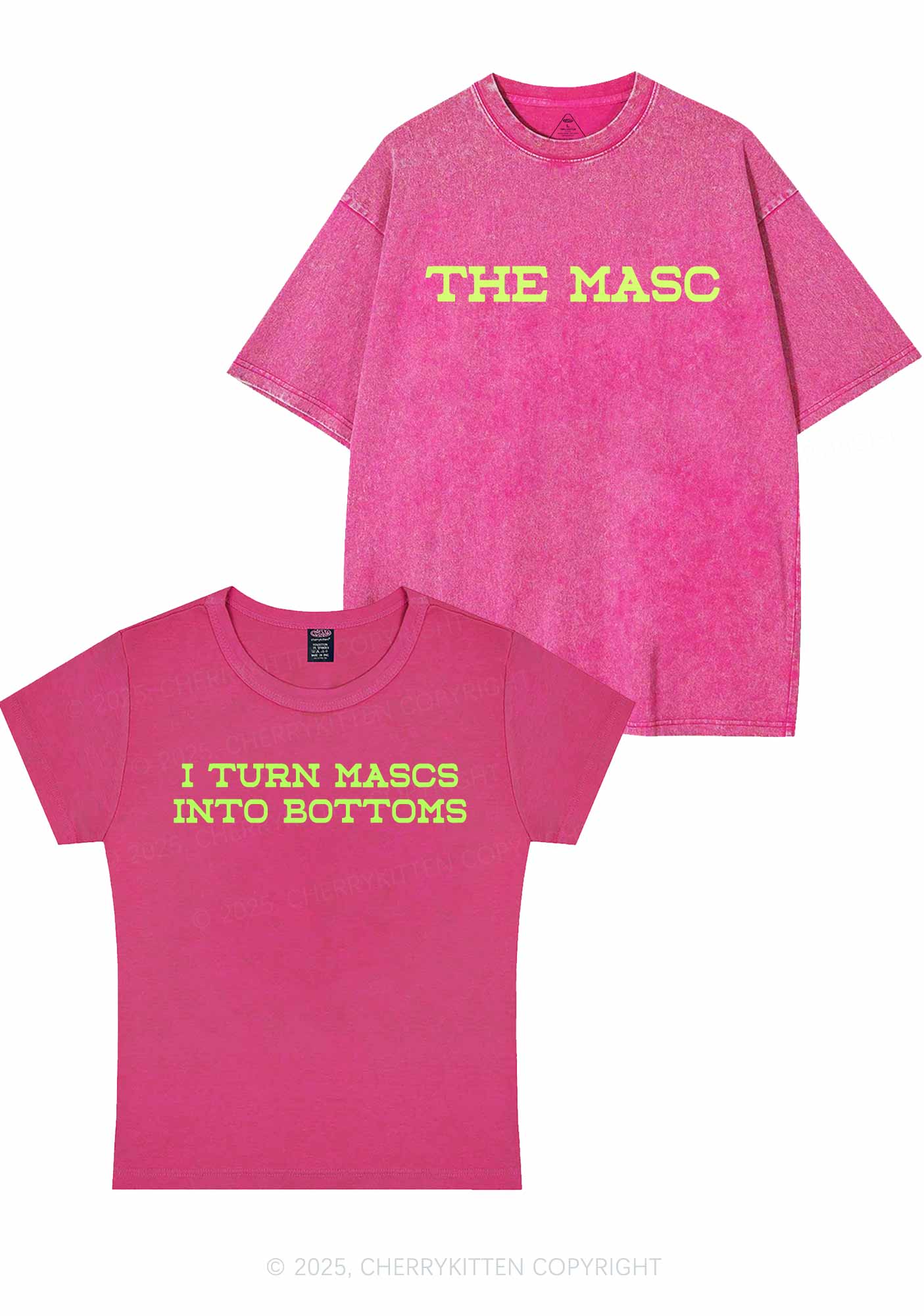 I Turn Mascs Into Bottoms Pride Y2K Valentine's Day Couple Shirt Cherrykitten