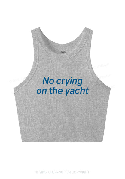 No Crying On Yacht Y2K Crop Tank Top Cherrykitten