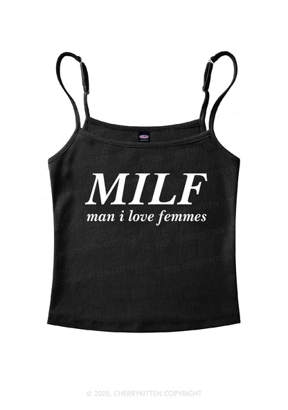 Man I Love Femme Pride Y2K Spaghetti Strap Cami Cherrykitten