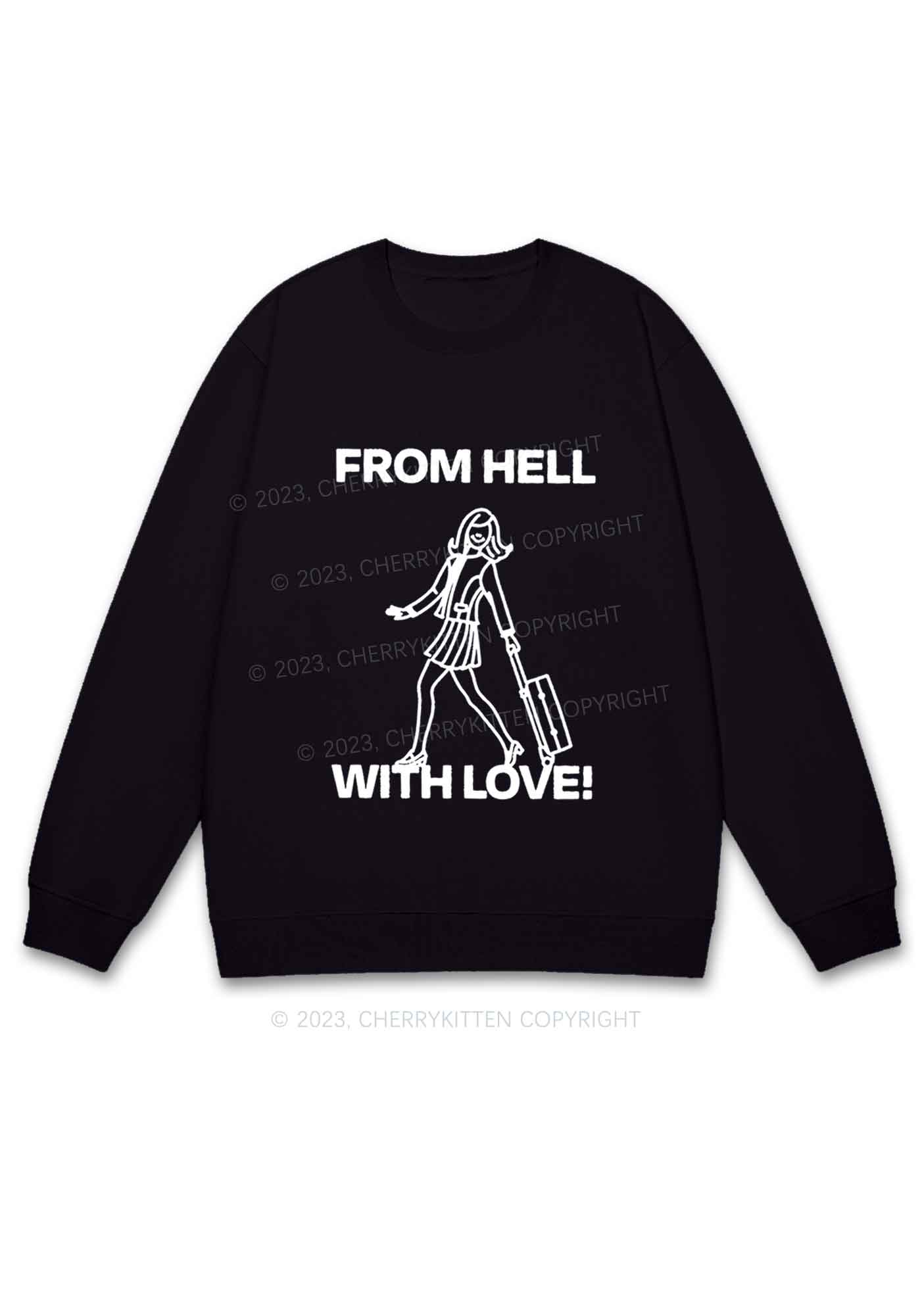 Travel From Hell With Love Y2K Sweatshirt Cherrykitten