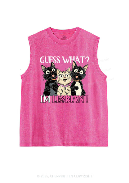 Im Lesbian Cat Pride Y2K Washed Muscle Tank Cherrykitten