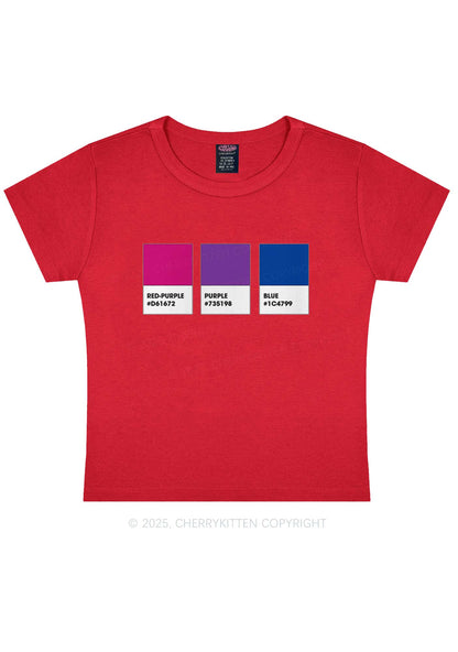 Bisexual Flag Colors Pride Y2K Baby Tee Cherrykitten