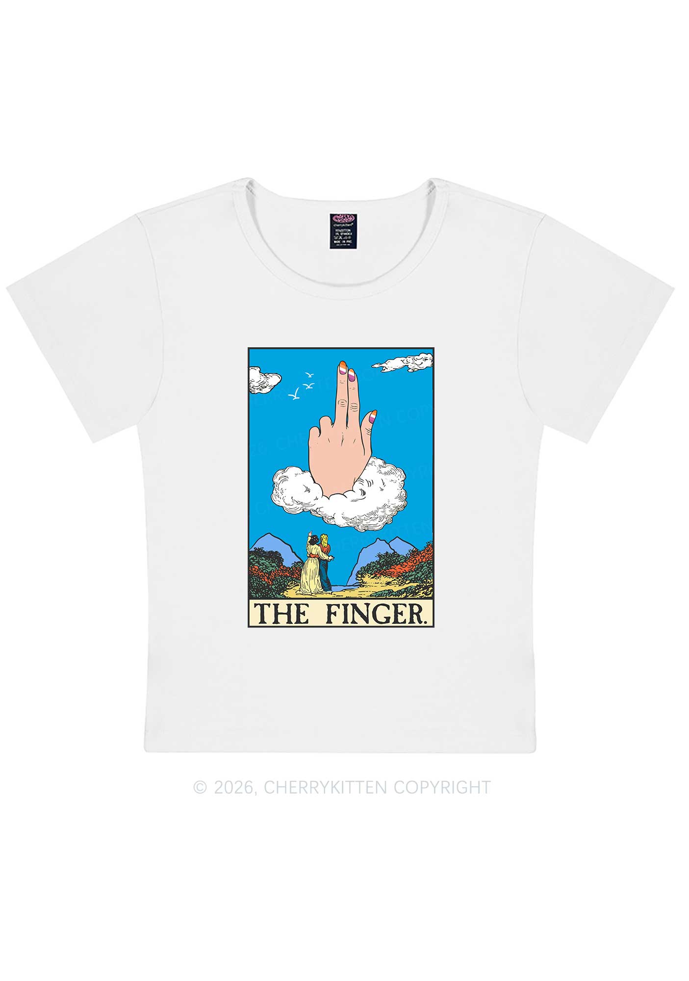 The Lesbians Finger Pride Y2K Baby Tee Cherrykitten