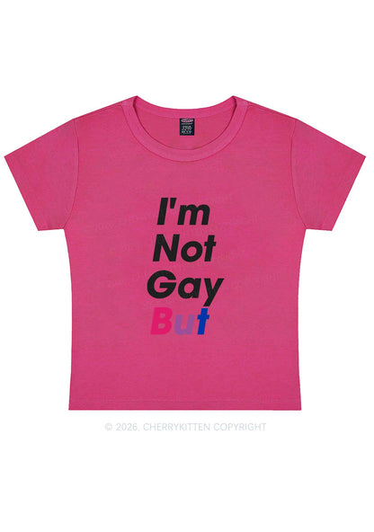 Im Not Gay But Pride Y2K Baby Tee Cherrykitten