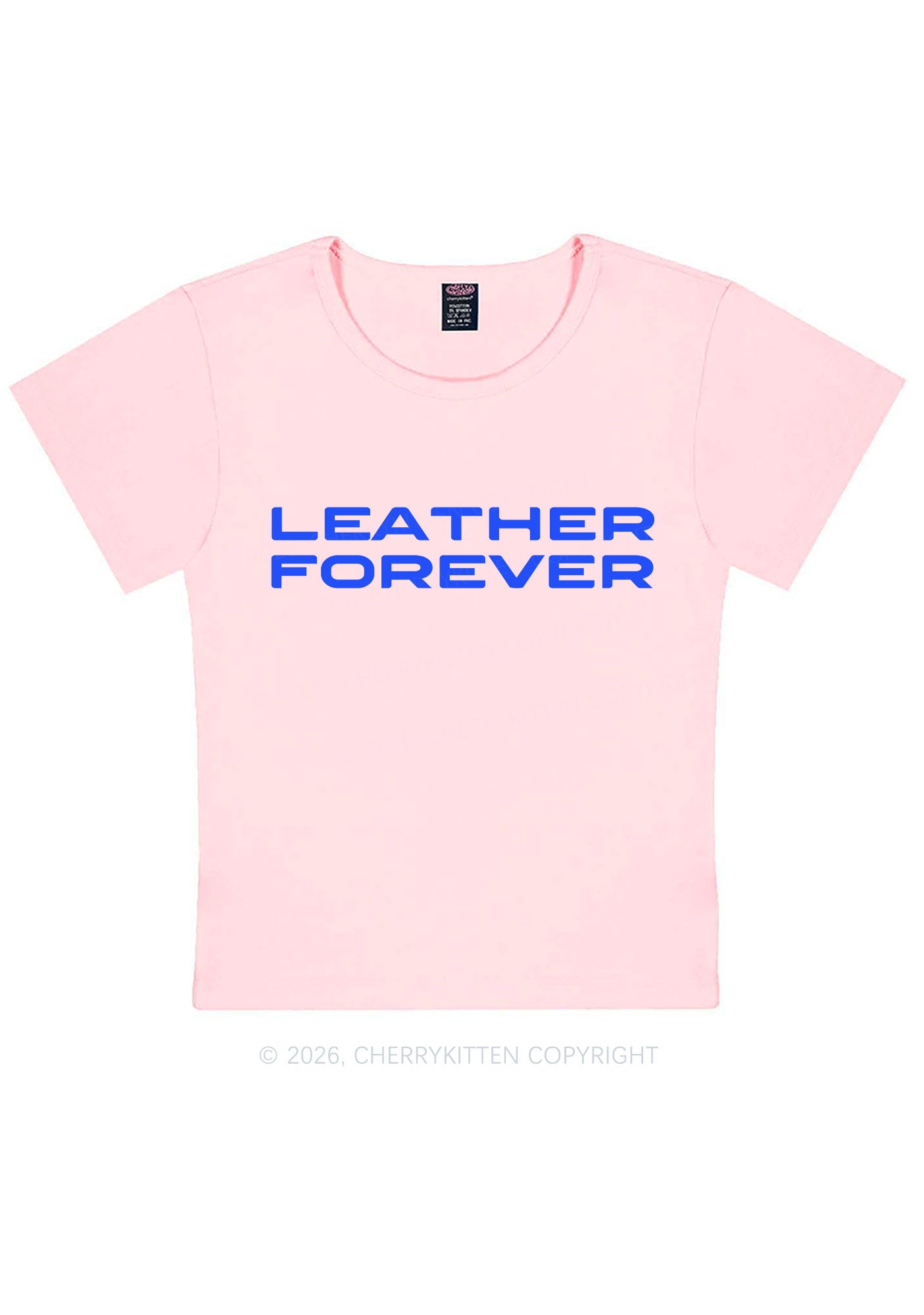 Leather Forever Y2K Baby Tee Cherrykitten
