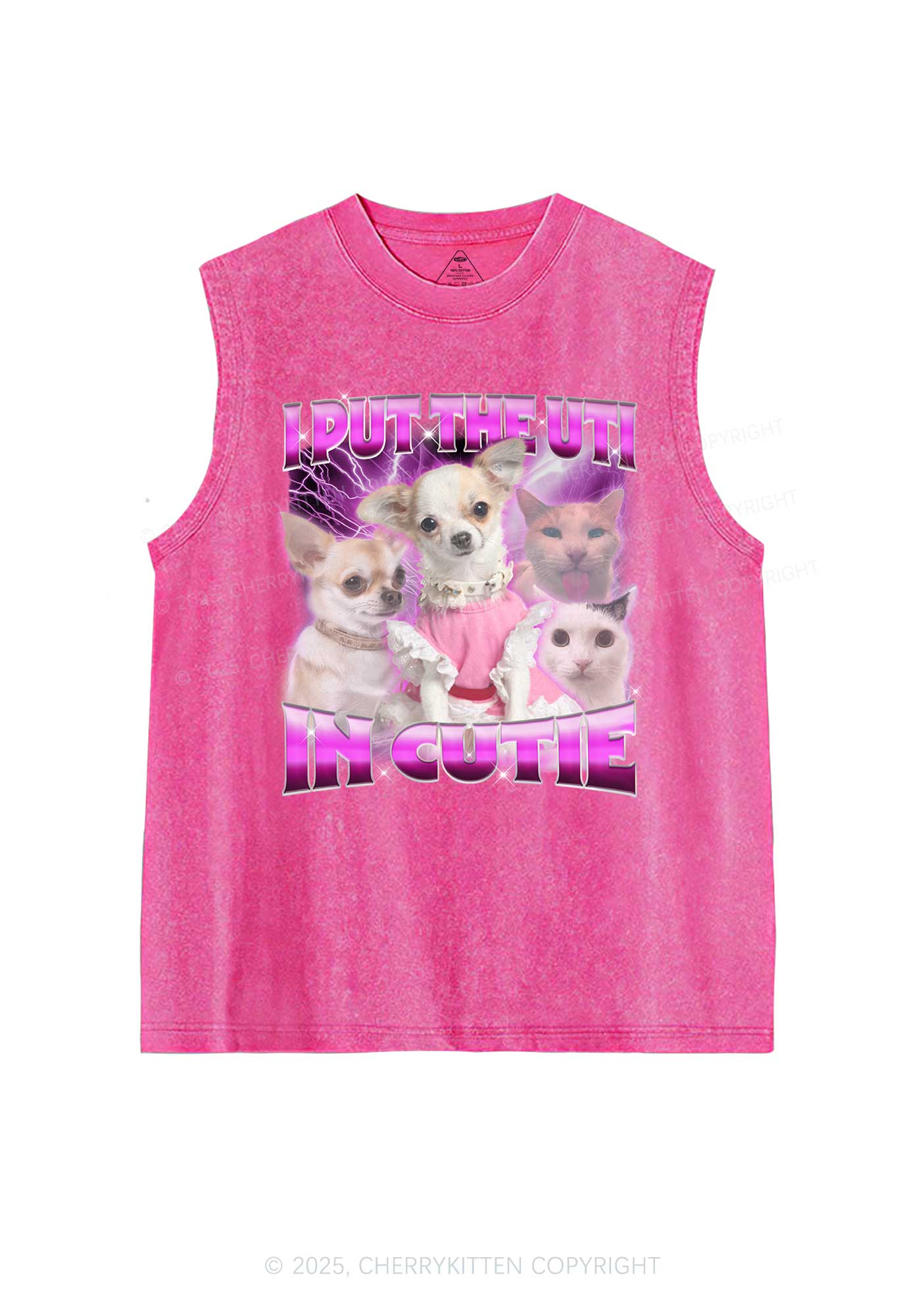 Put UTI In Cutie Y2K Washed Muscle Tank Cherrykitten