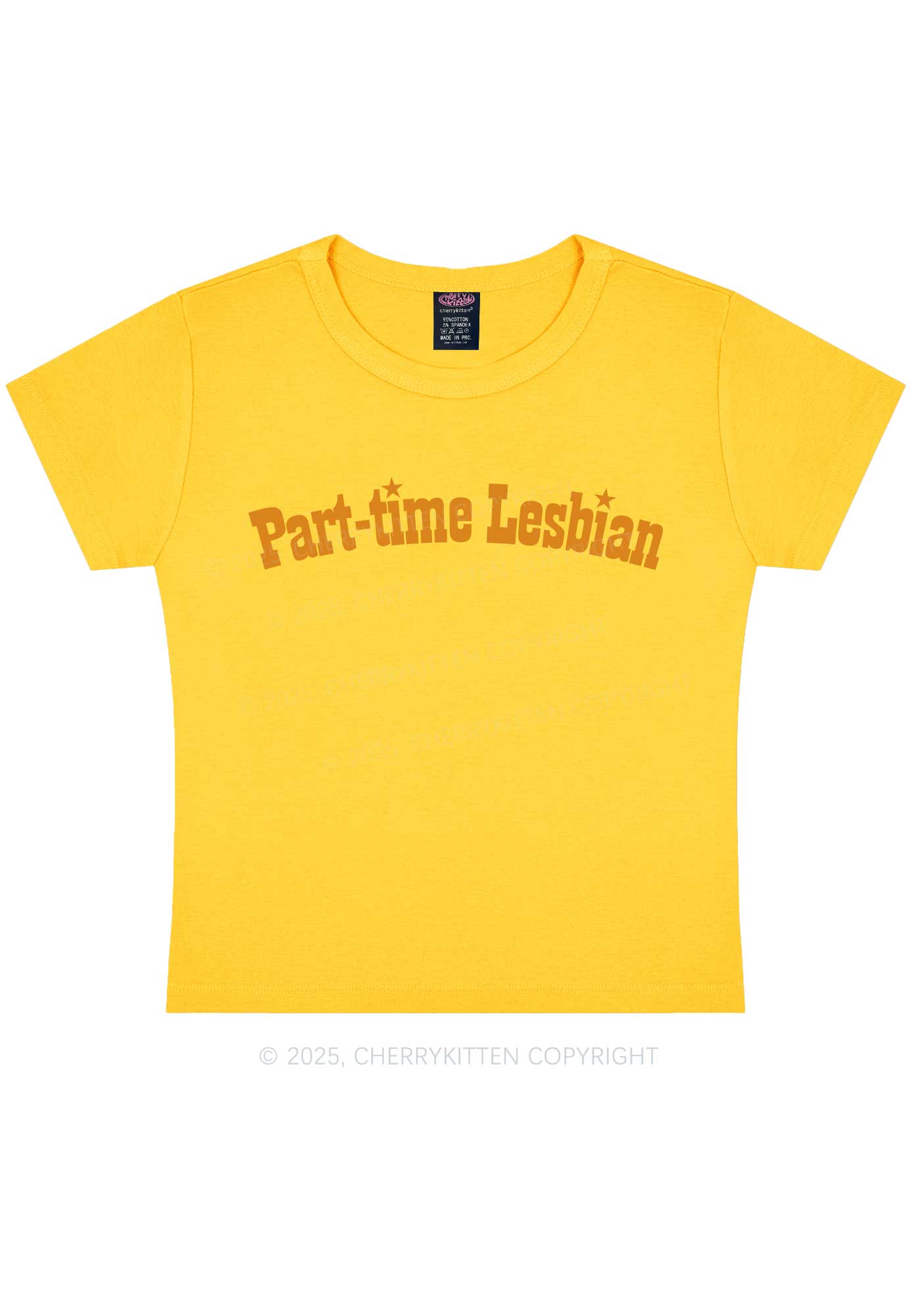 Part Time Lesbian Pride Y2K Baby Tee Cherrykitten