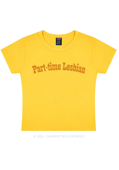 Part Time Lesbian Pride Y2K Baby Tee Cherrykitten