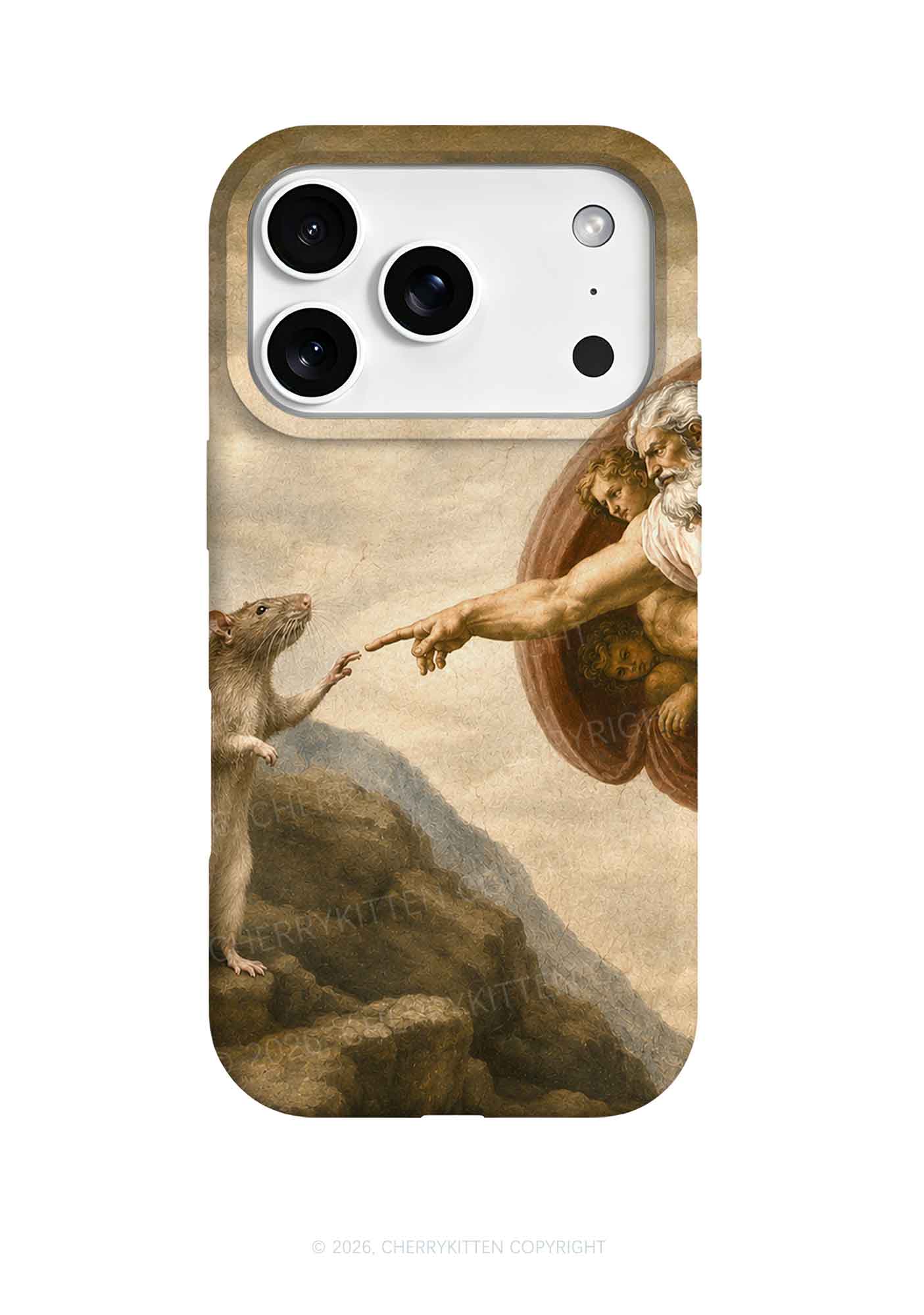 God Hand Touching Rat Y2K Phone Case Cherrykitten