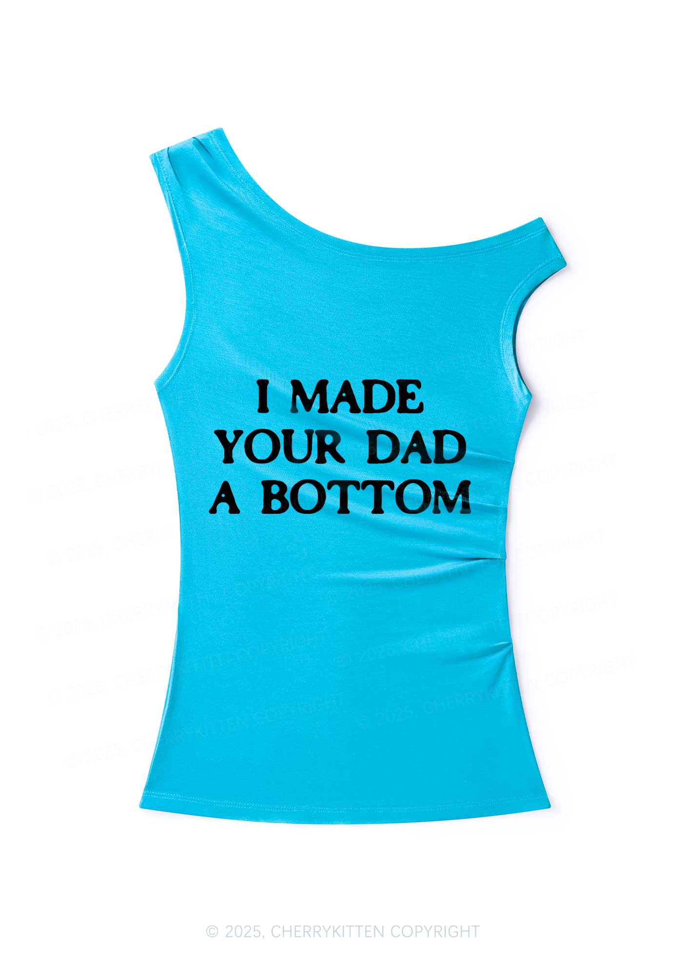 Made Your Dad Bottom Pride Y2K Off Shoulder Tank Top Cherrykitten