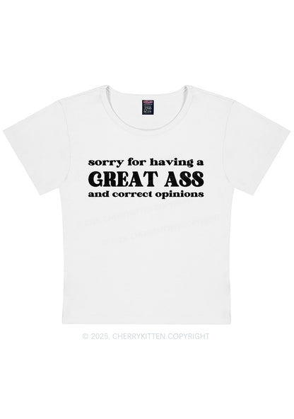 Sorry For Having Great Axx Y2K Baby Tee Cherrykitten
