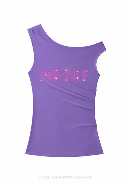 Rhinestone Dog Mxxf Y2K Off Shoulder Tank Top Cherrykitten