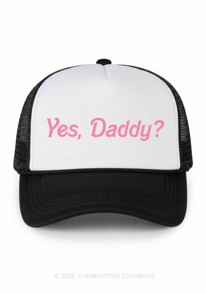 Yes Daddy Valentine's Day Y2K Colorblock Trucker Hat Cherrykitten