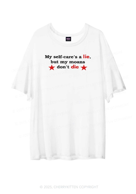 My Moans Dont Die Y2K Sheer Boyfriend Tee Cherrykitten
