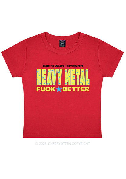 Girls Listen Heavy Metal Y2K Baby Tee Cherrykitten
