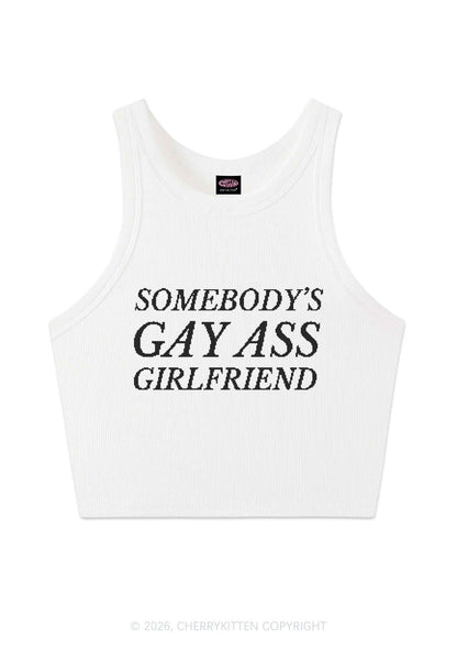 Somebodys Gay Axx Girlfriend Pride Y2K Crop Tank Top Cherrykitten