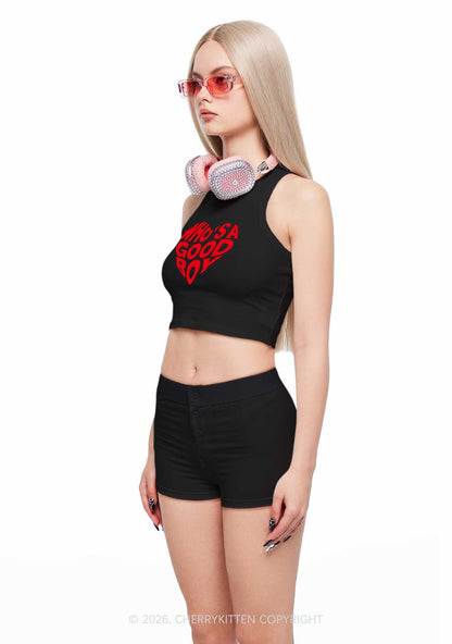 Whos A Good Boy Valentine's Day Y2K Crop Tank Top Cherrykitten