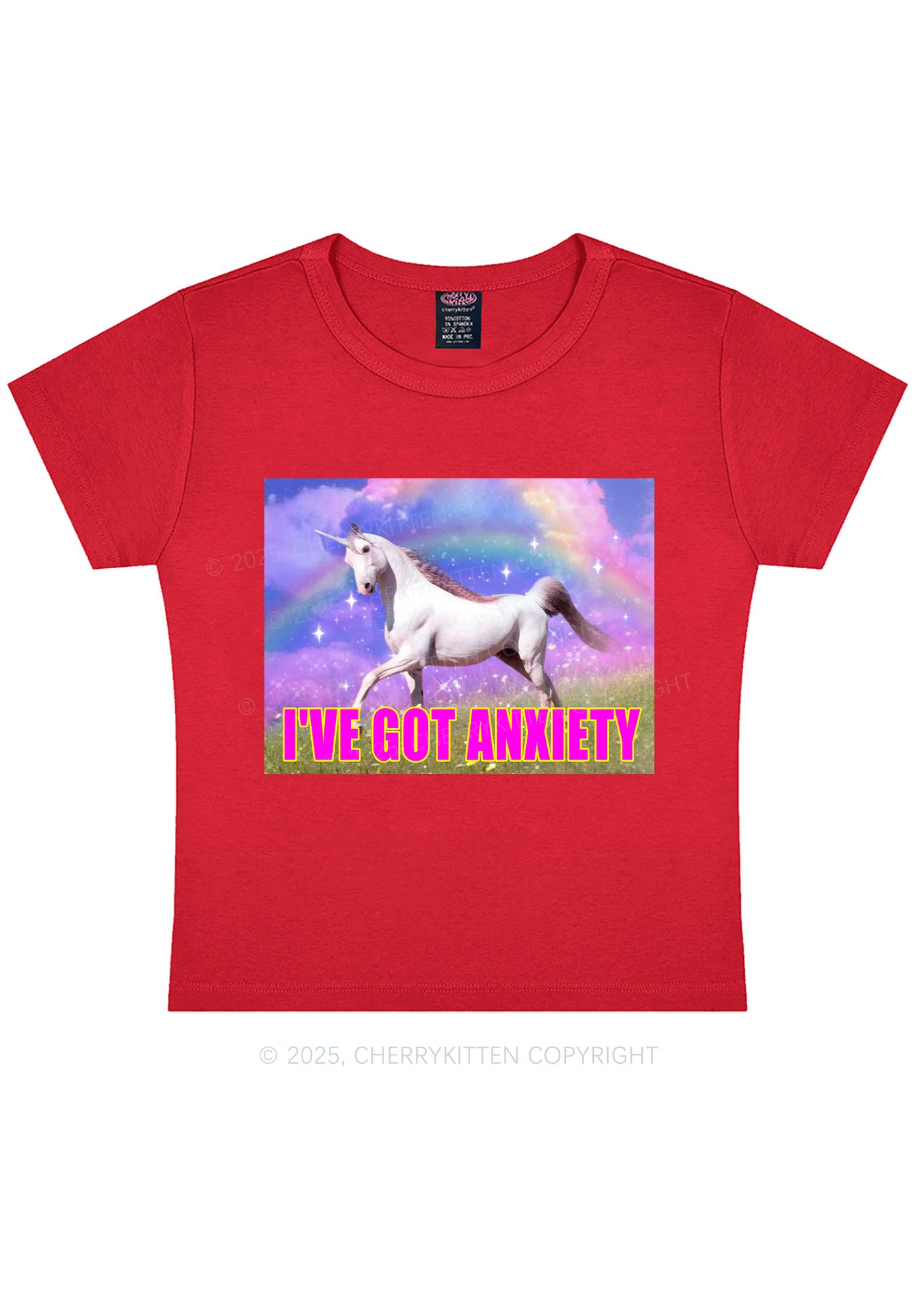I've Got Anxiety Y2K Baby Tee Cherrykitten