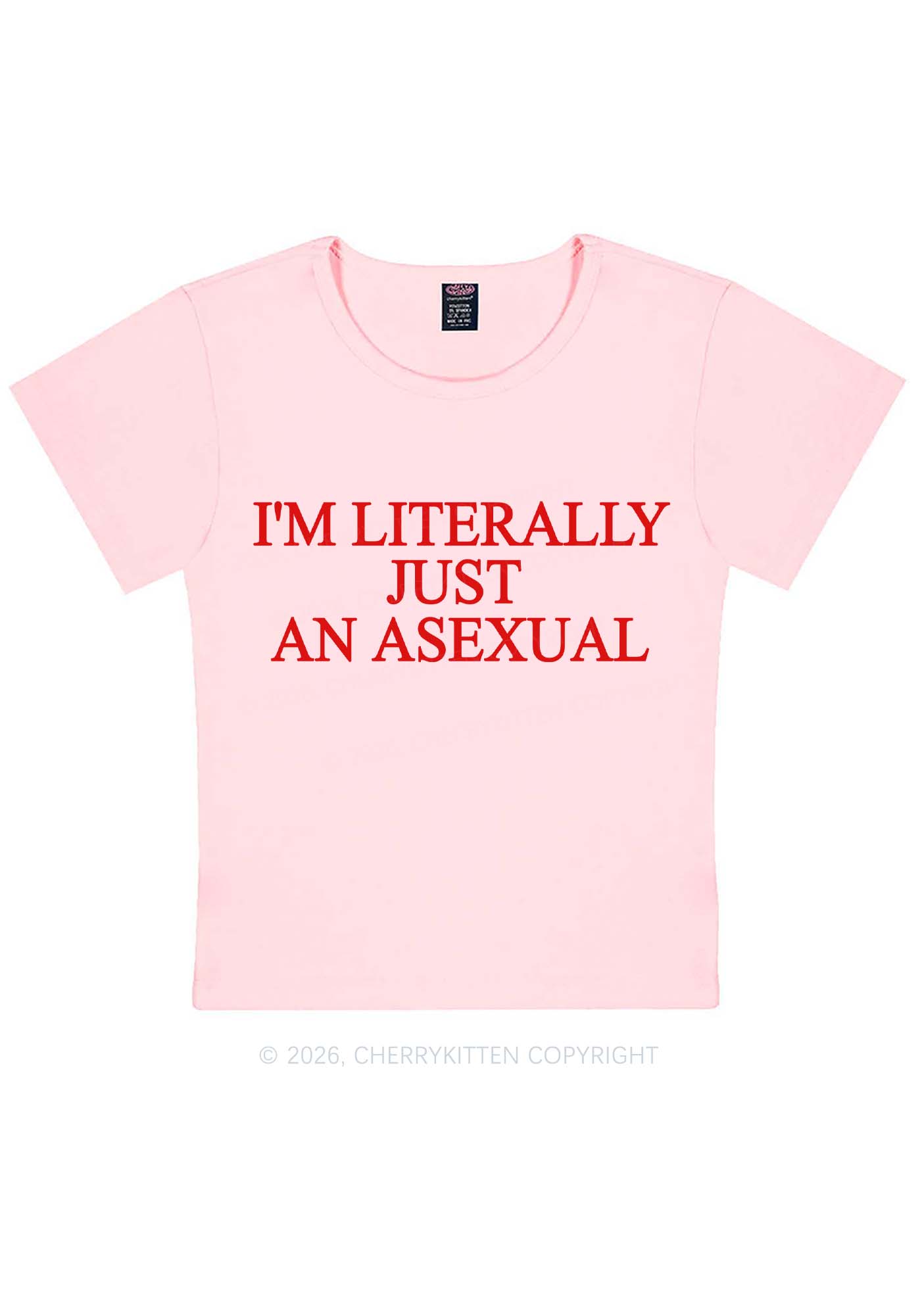 Im Literally Just An Asexual Pride Y2K Baby Tee Cherrykitten