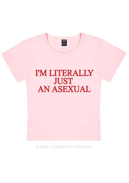 Im Literally Just An Asexual Pride Y2K Baby Tee Cherrykitten