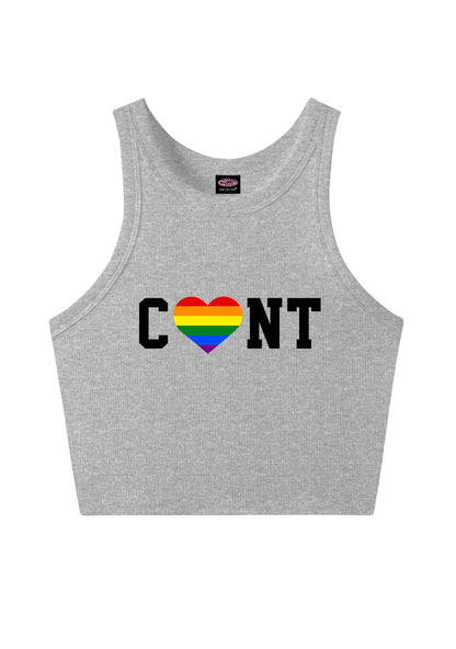 Rainbow Heart Cxxt Pride Y2K Crop Tank Top Cherrykitten