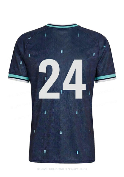 Navy Blue Dyke Y2K Football Jersey Shirts Cherrykitten