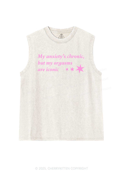 Anxiety Chronic Y2K Washed Muscle Tank Cherrykitten