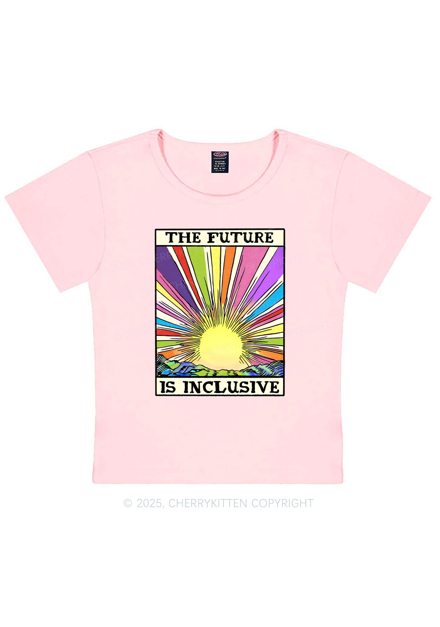 The Future Is Inclusive Pride Y2K Baby Tee Cherrykitten