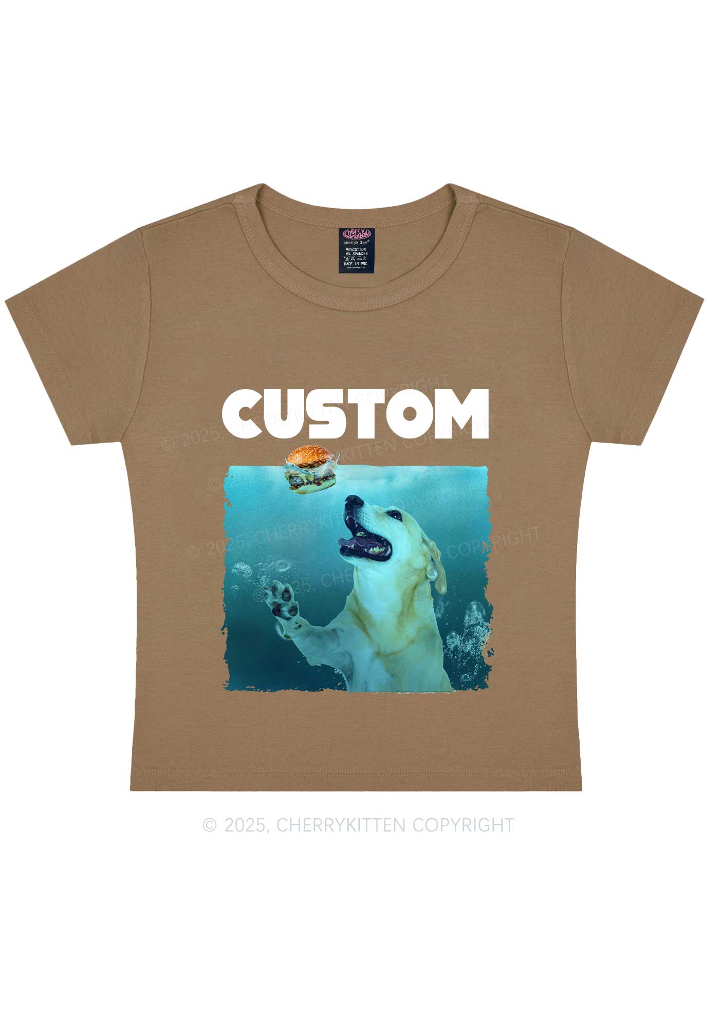 Custom Jowls Dog Y2K Baby Tee Cherrykitten