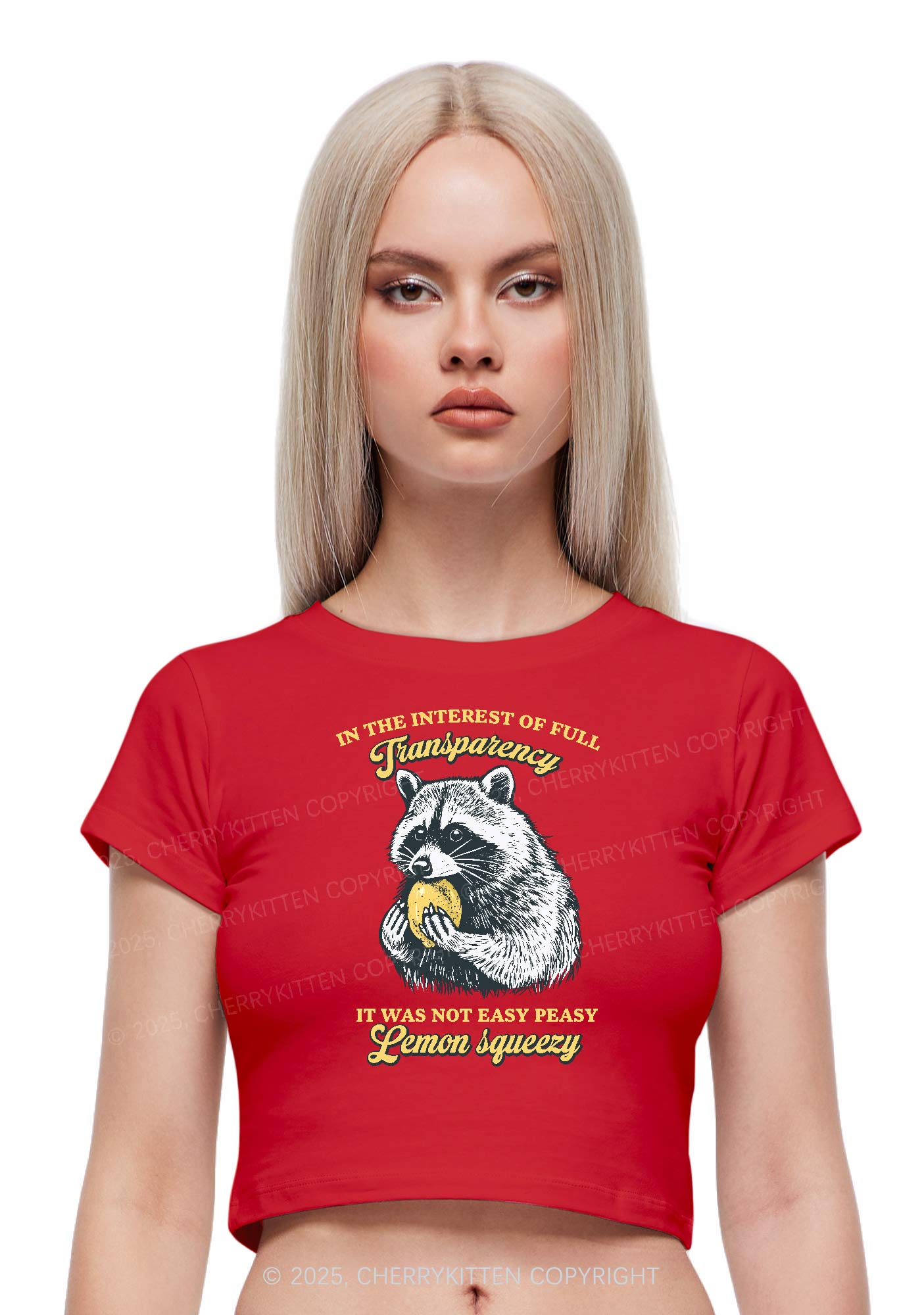 Transparency Lemon Squeezy Y2K Baby Tee Cherrykitten