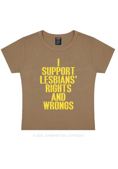 Support Lesbians Rights Pride Y2K Baby Tee Cherrykitten