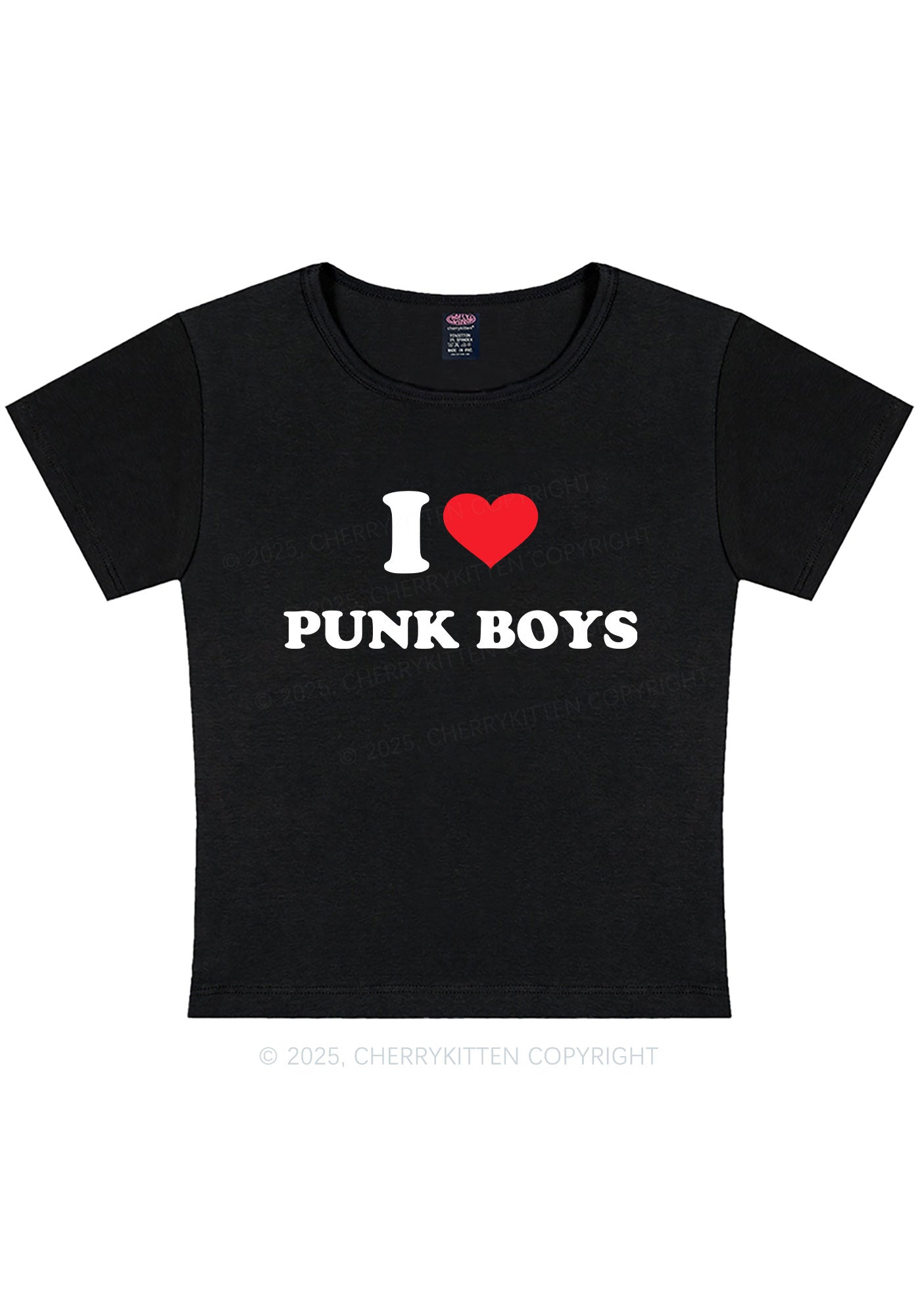 I Love Punk Boys Y2K Baby Tee Cherrykitten
