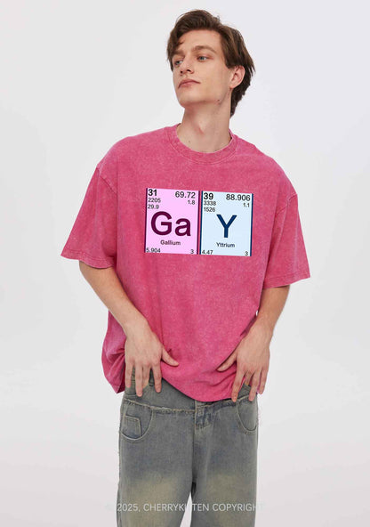 Gay Periodic Table Elements Pride Y2K Shirts Washed Tee Cherrykitten
