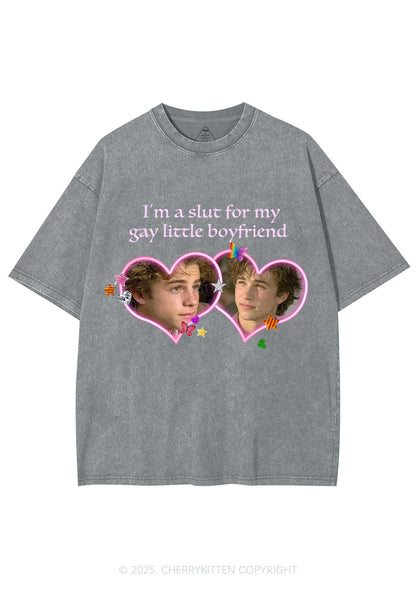 Custom Slxt Gay BF Photo Y2K Shirts Washed Tee Cherrykitten