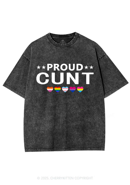 Proud Cxxt Pride Y2K Shirts Washed Tee Cherrykitten