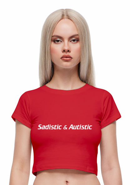 Sadistic Autistic Y2K Baby Tee Cherrykitten