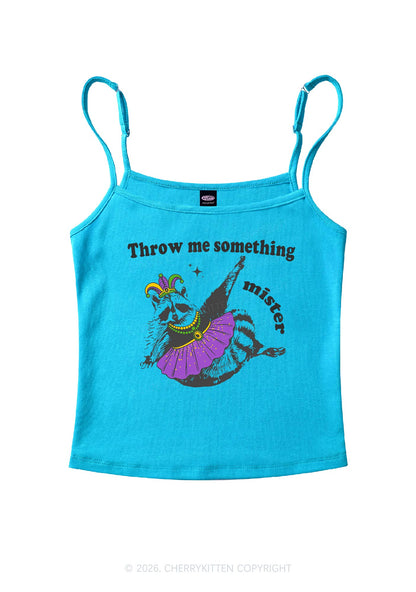 Throw Me Something Mister Raccoon Y2K Spaghetti Strap Cami Cherrykitten