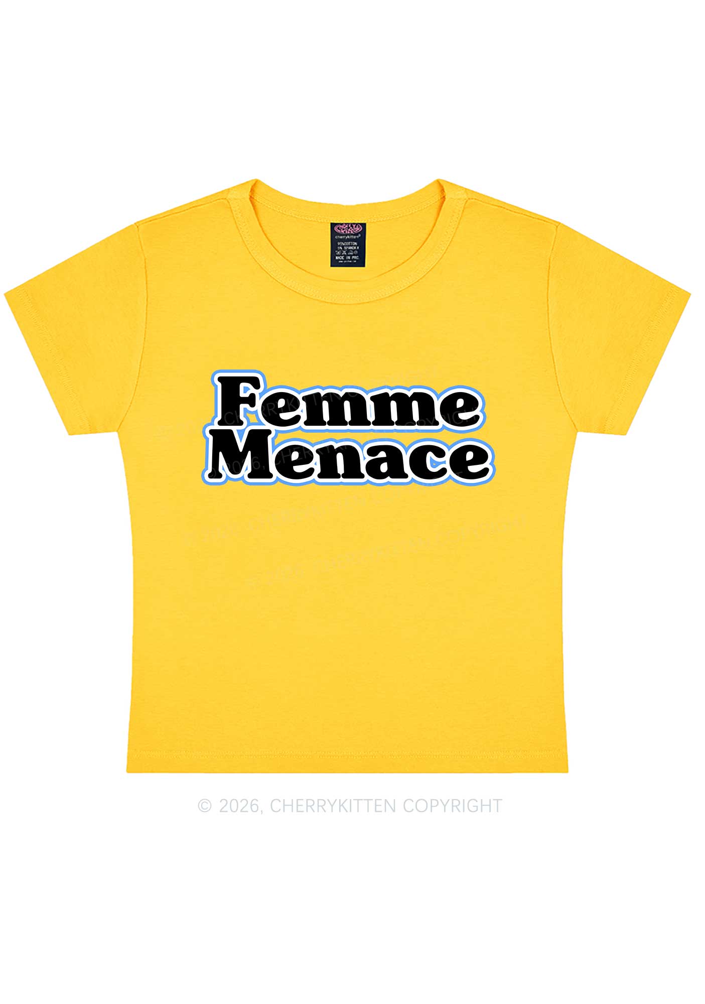Femme Menace Pride Y2K Baby Tee Cherrykitten