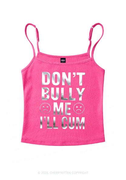 Dont Bully Me Silver Foil Printed Y2K Spaghetti Strap Cami Cherrykitten
