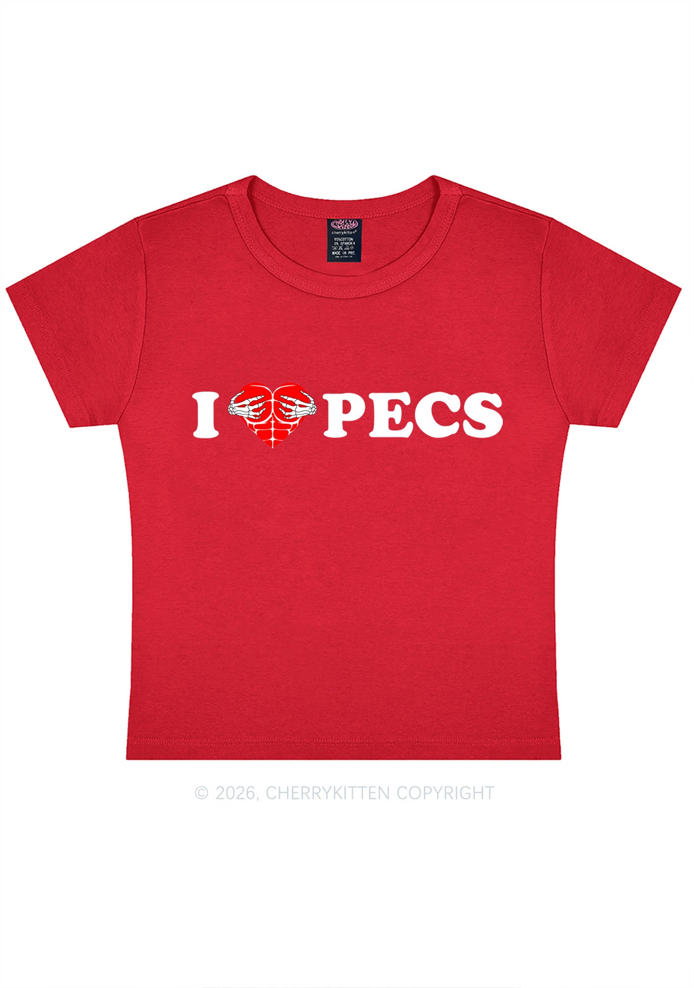 I Love Pecs Y2K Baby Tee Cherrykitten