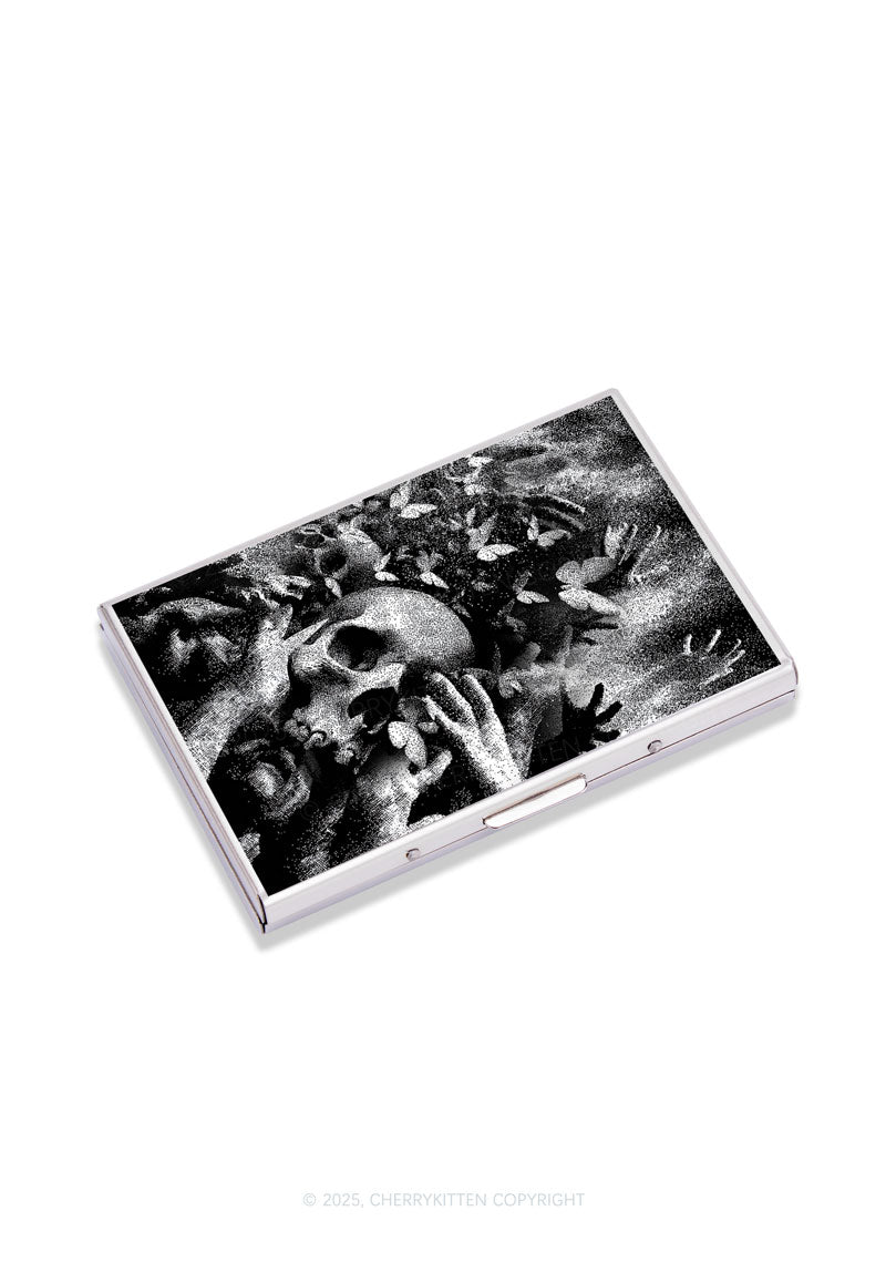 Halloween Gothic Skull Y2K Mirror Cigarette Case Cherrykitten