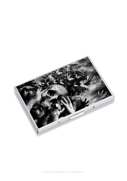 Halloween Gothic Skull Y2K Mirror Cigarette Case Cherrykitten