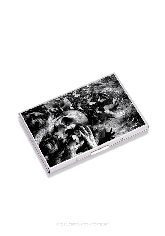 Halloween Gothic Skull Y2K Mirror Cigarette Case Cherrykitten