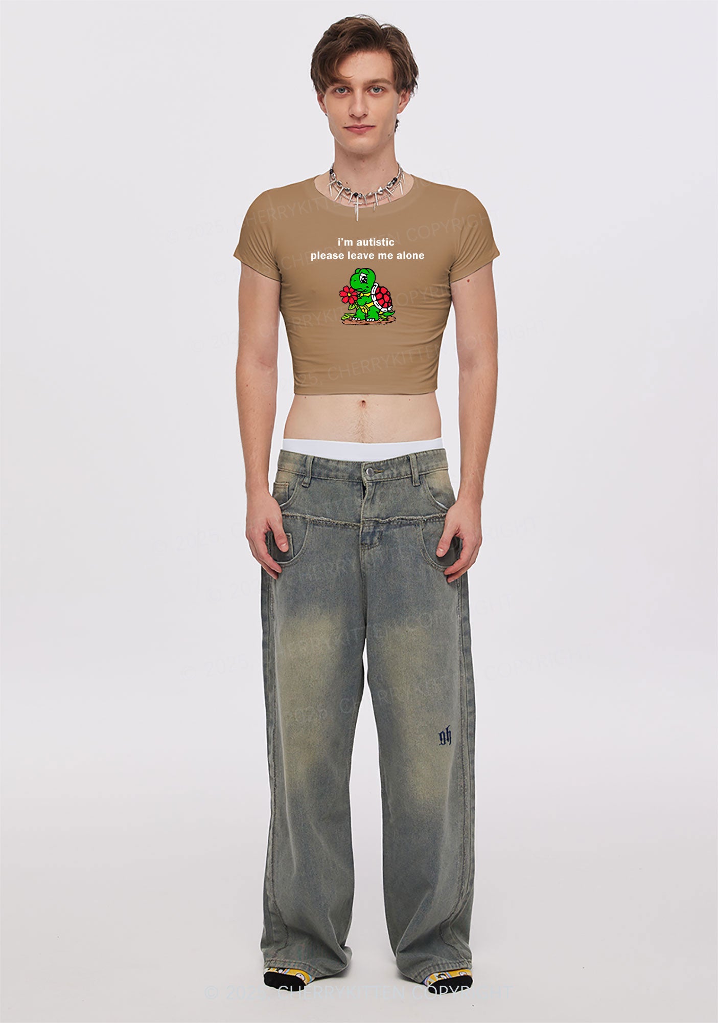 Im Autistic Leave Me Alone Y2K Baby Tee Cherrykitten