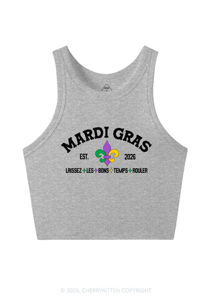 Mardi Gras Laissez Les Bons Temps Rouler Y2K Crop Tank Top Cherrykitten