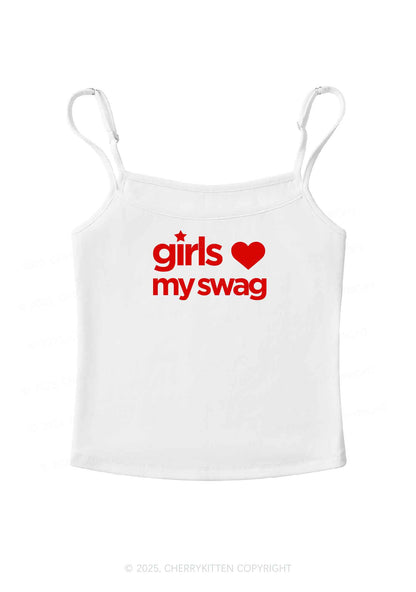 Girls Love My Swag Pride Y2K Spaghetti Strap Cami Cherrykitten
