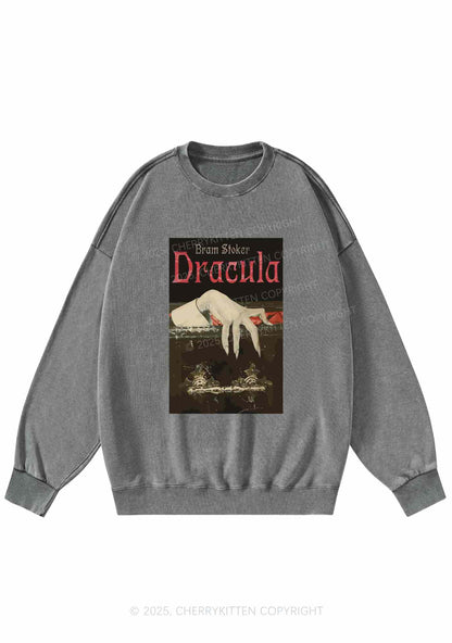Halloween Creepy Claw Y2K Washed Sweatshirts Cherrykitten