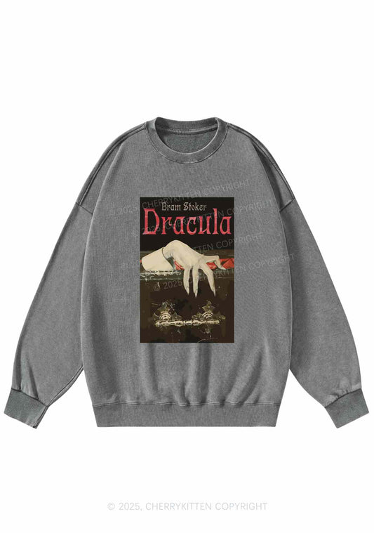 Halloween Creepy Claw Y2K Washed Sweatshirts Cherrykitten