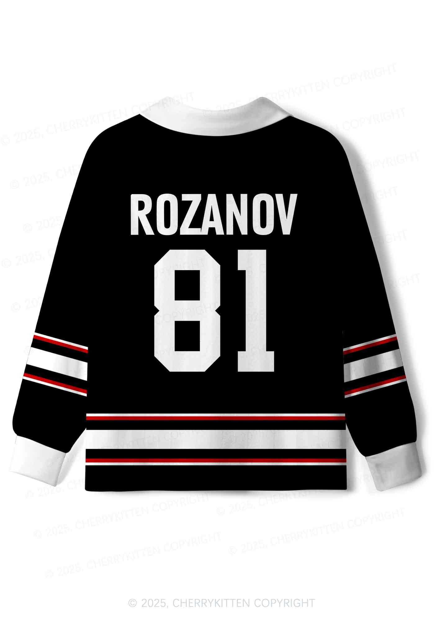 Black I Love Hockey HR Y2K Long Sleeve Sport Jersey Shirts Cherrykitten